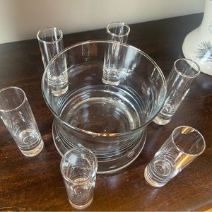 Shot glasses and ice bowl